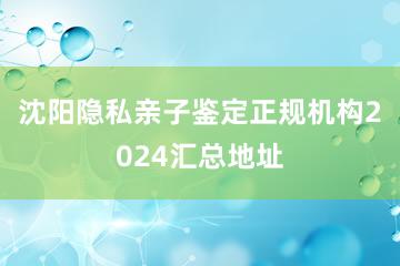 沈阳隐私亲子鉴定正规机构2024汇总地址