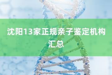 沈阳13家正规亲子鉴定机构汇总