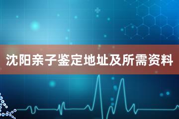 沈阳亲子鉴定地址及所需资料