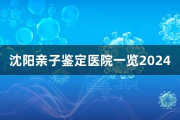 沈阳亲子鉴定医院一览2024