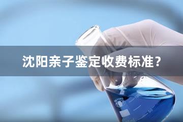 沈阳亲子鉴定收费标准？